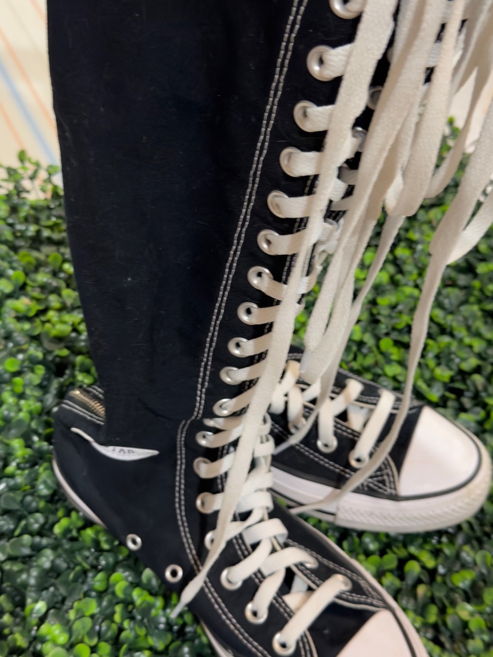 Converse Chuck Taylor All Star Black Canvas High-Top Sneakers with White Trim